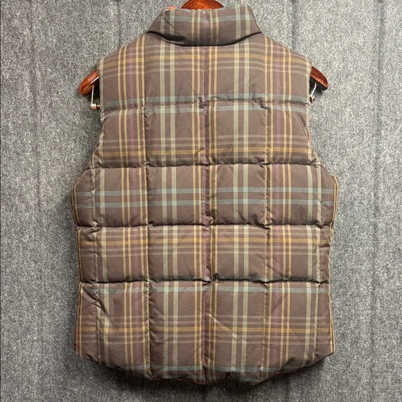 Ralph Lauren Brown Plaid Puffer Vest Reversible - Picture 4 of 7